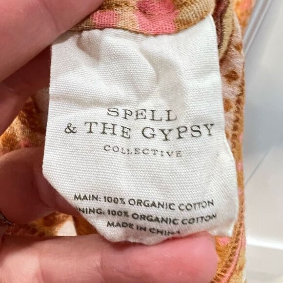 Spell and the Gypsy Collective Anne Jumpsuit Peach Size Medium Organic Cotton - Picture 8 of 10